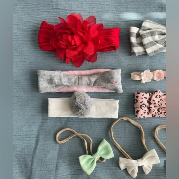 🛎️ Clearance Baby Girls Headband 9pc MultiColor - Picture 2 of 3